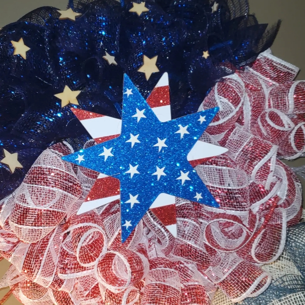 Red white & blue wreath